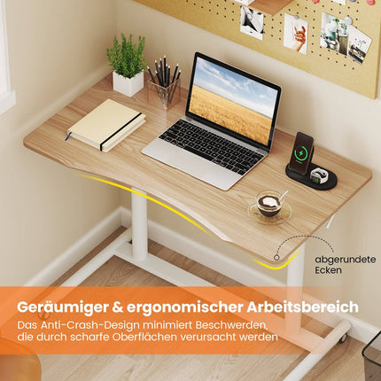 Adjustable Sit-Stand Desk, C-Shape, 70-106 cm, Mobile