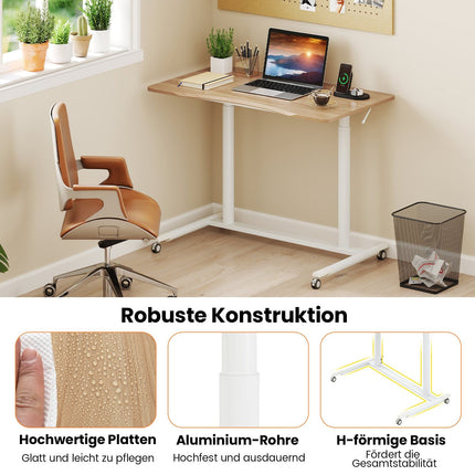 Adjustable Sit-Stand Desk, C-Shape, 70-106 cm, Mobile