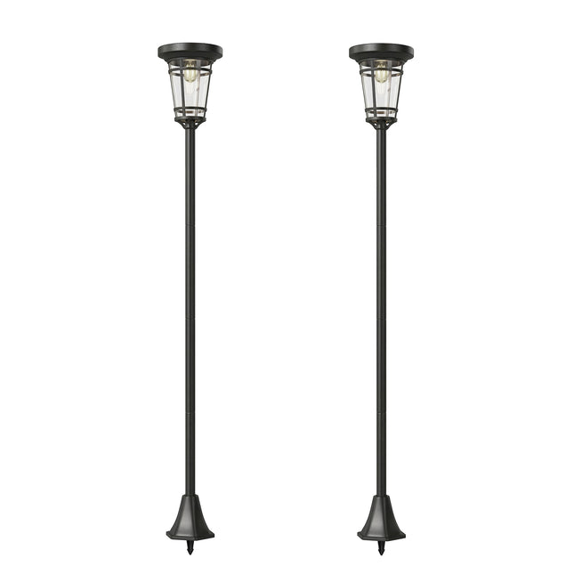 Adjustable Solar Garden Lantern Set, 2 Modes, IP44, 180cm