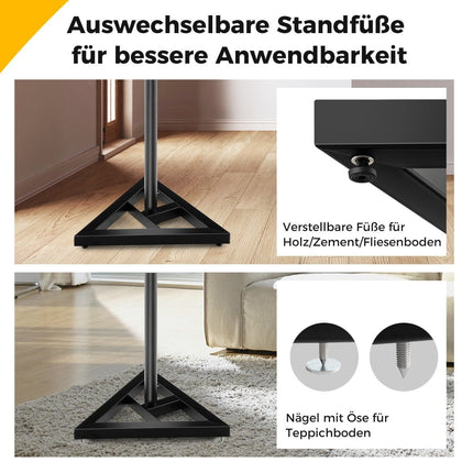 Adjustable Speaker Stands, 97-157cm, 50kg Capacity, Black