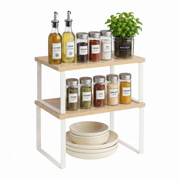 Adjustable Spice Rack Set, MDF & Iron, 2 Sizes