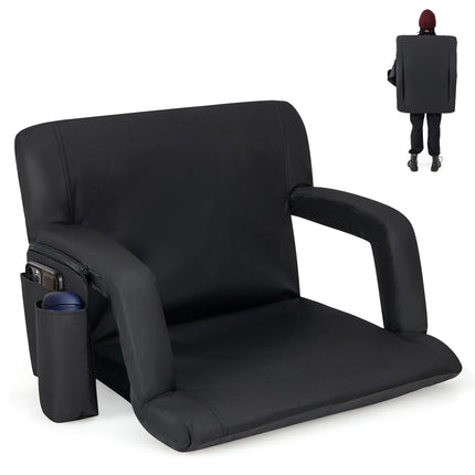Adjustable Stadium Seat with Back Support, Black