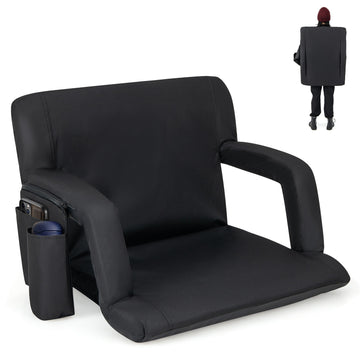 Adjustable Stadium Seat with Back Support, Black