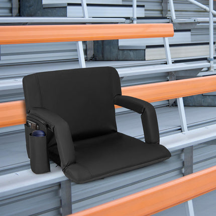 Adjustable Stadium Seat with Back Support, Black