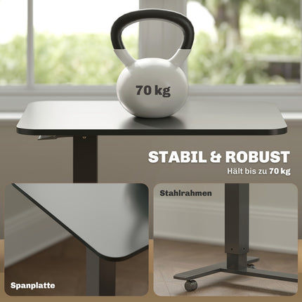 Adjustable Standing Desk, C-Shape, 65x48x70-110cm, Black
