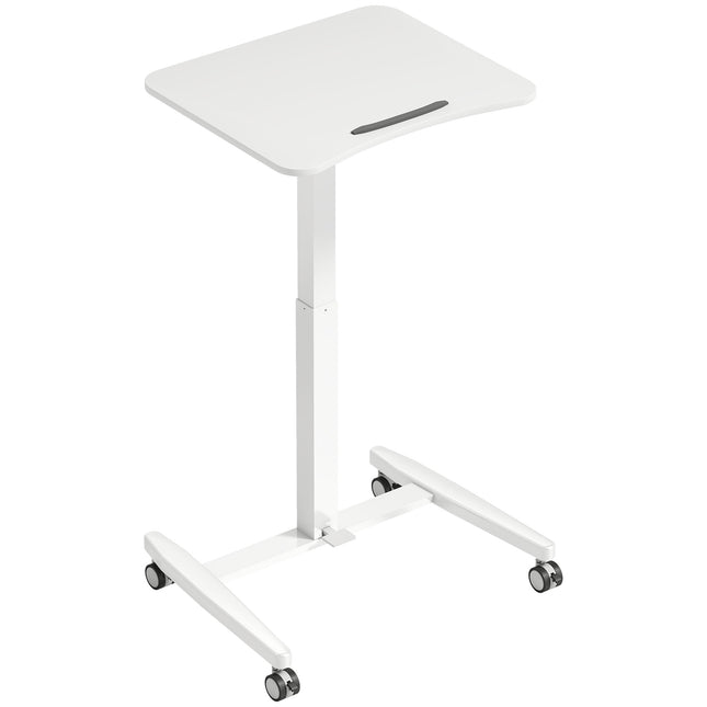 Adjustable Standing Desk – Tiltable Top, Mobile, White