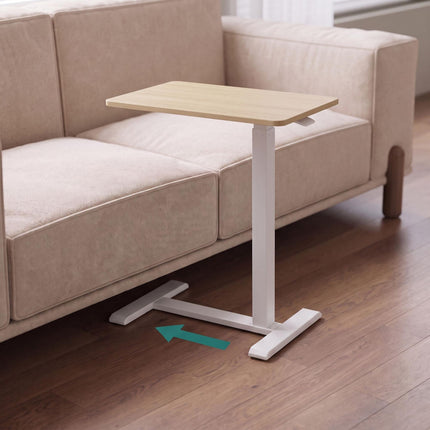 Adjustable Standing Desk with Castors – Natural White