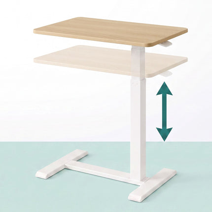 Adjustable Standing Desk with Castors – Natural White