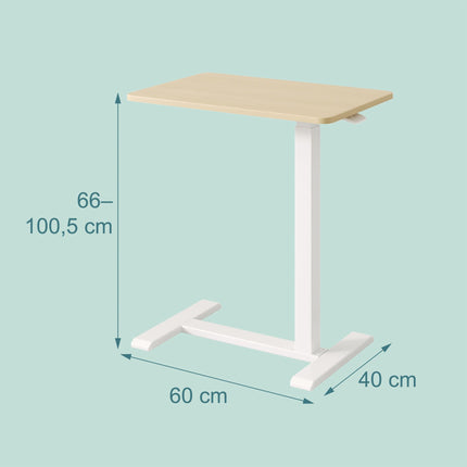 Adjustable Standing Desk with Castors – Natural White