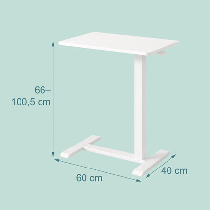 Adjustable Standing Desk with Castors – White, 60×40 cm