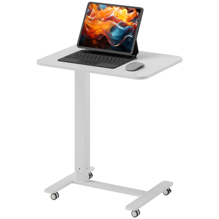 Adjustable Standing Desk with Wheels, 65x48 cm, White