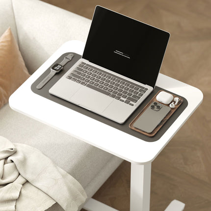 Adjustable Standing Desk with Wheels, 65x48 cm, White