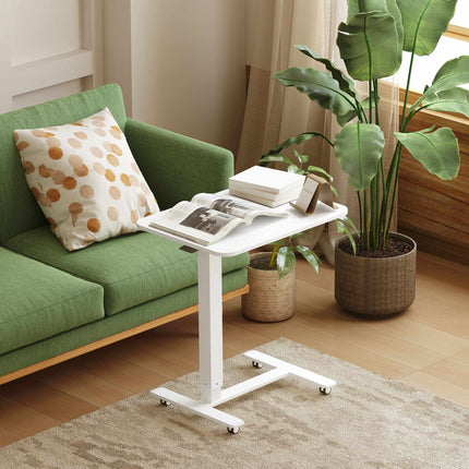 Adjustable Standing Desk with Wheels, 65x48 cm, White