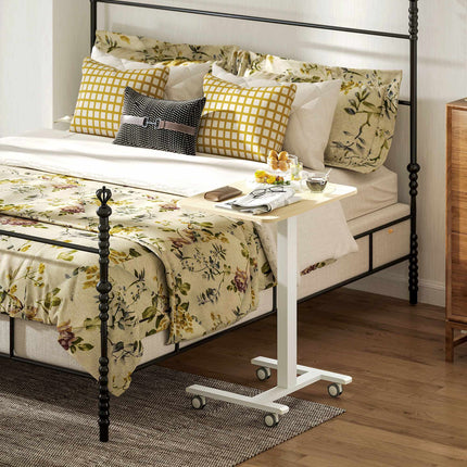 Adjustable Standing Desk with Wheels, 65x48x68-108 cm, Yellow