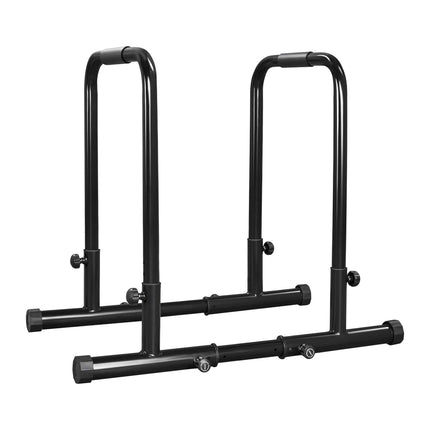 Adjustable Steel Dip Bars with Non-Slip Grips, Black