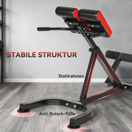 Adjustable Steel Fitness Bench – Red/Black, Home Gym