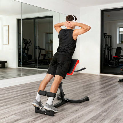 Adjustable Steel Fitness Bench – Red/Black, Home Gym