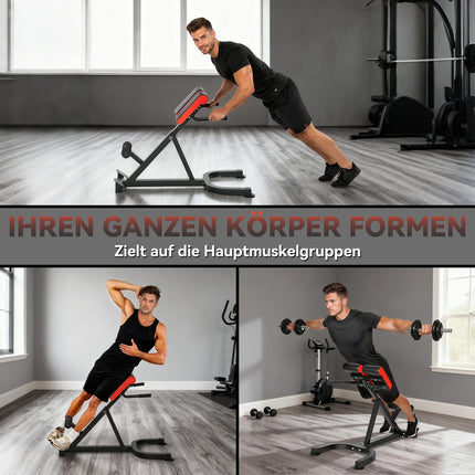 Adjustable Steel Fitness Bench – Red/Black, Home Gym