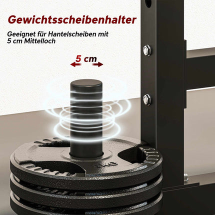 Adjustable Steel Squat Rack with Dual Barbell Stands