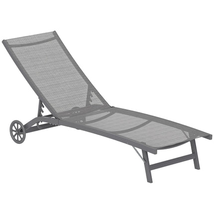 Adjustable Sun Lounger, Breathable Fabric, Aluminum Frame