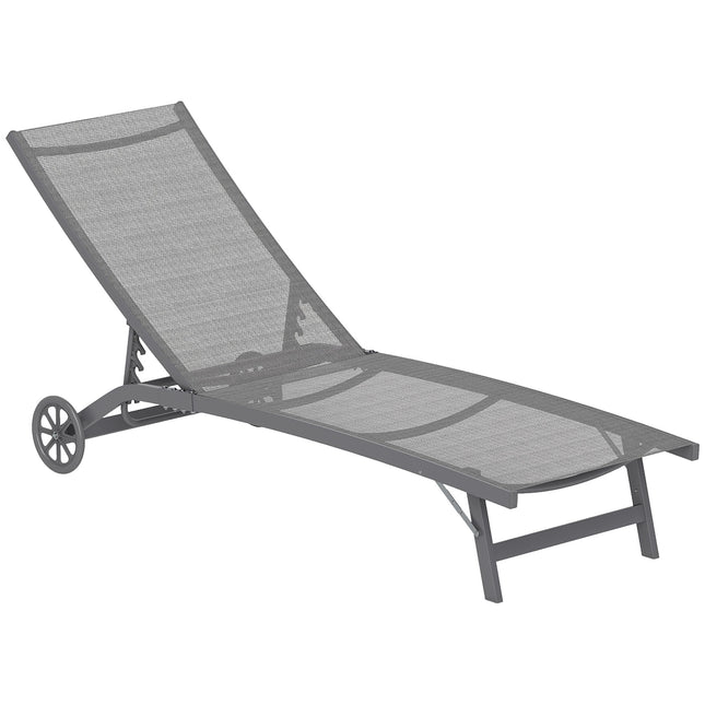 Adjustable Sun Lounger, Breathable Fabric, Aluminum Frame