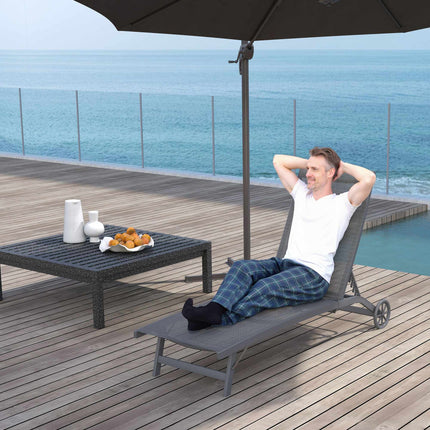 Adjustable Sun Lounger, Breathable Fabric, Aluminum Frame