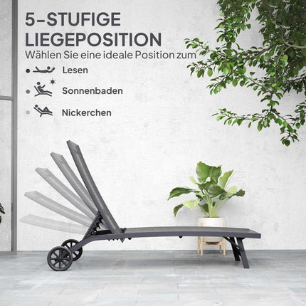 Adjustable Sun Lounger, Breathable Fabric, Aluminum Frame