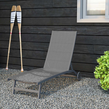 Adjustable Sun Lounger, Breathable Fabric, Aluminum Frame