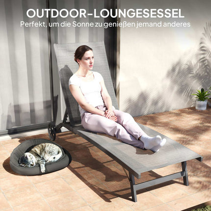 Adjustable Sun Lounger, Breathable Fabric, Aluminum Frame