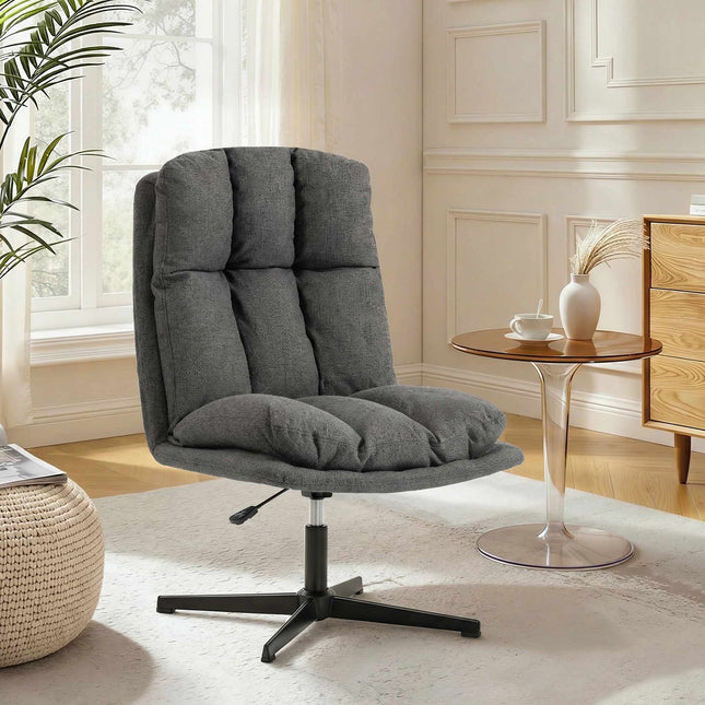 Verstelbare draaibare loungestoel, 62 cm zitvlak, donkergrijs