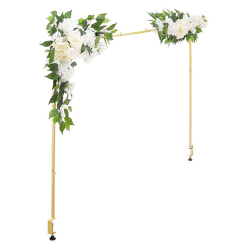 Adjustable Table Arch Stand With Clamps, Gold 28–98 In