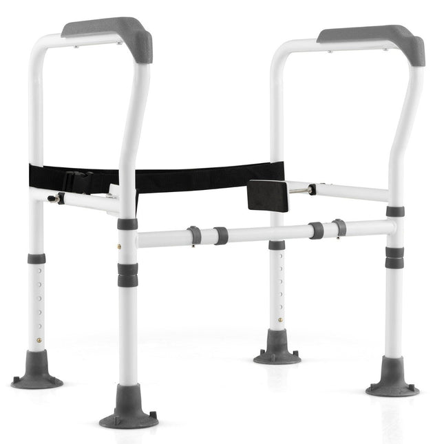 Adjustable Toilet Safety Rail – 6 Heights, 2 Widths, Carbon Steel