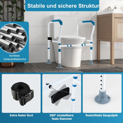 Adjustable Toilet Safety Rail – Height & Width Options