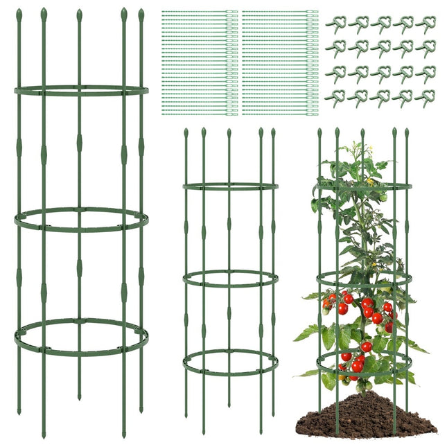 Adjustable Tomato Plant Support Cage Set – 154 cm, 3-Pack