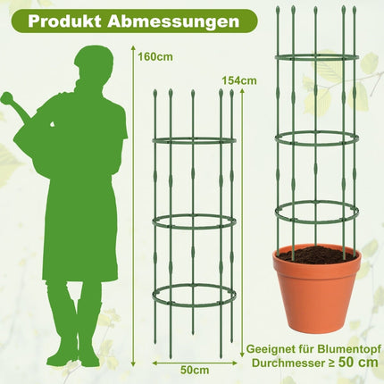 Adjustable Tomato Plant Support Cage Set – 154 cm, 3-Pack