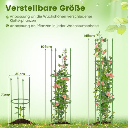 Adjustable Tomato Plant Support Set – 2 Pack, Metal, 3 Heights