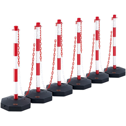 Adjustable Traffic Delineator Posts, 6-Pack, 2 m Chain