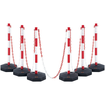 Adjustable Traffic Delineator Posts, 6-Pack, 2 m Chain