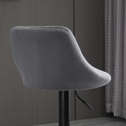 Adjustable Velvet Bar Stools Set of 2 with Footrest