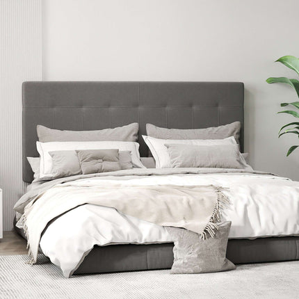 Adjustable Velvet Headboard with Metal Legs, 140 cm, Gray