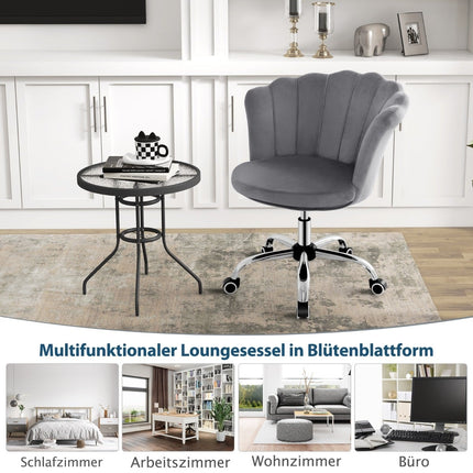 Adjustable Velvet Office Chair with Wheels, Ergonomic Design