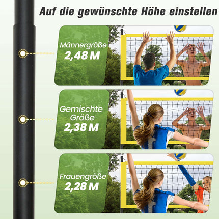 Adjustable Volleyball Net Set with Stand, 9.75m x 90cm