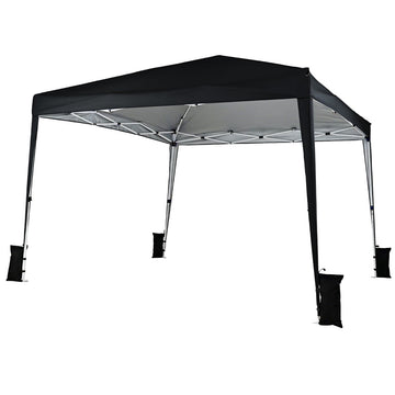 Adjustable Waterproof Pop-Up Gazebo, 3x3m, Black