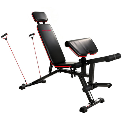 Adjustable Weight Bench, 300kg Capacity, 3-in-1 with Bands