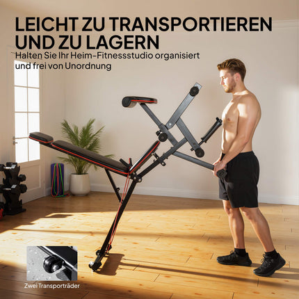 Adjustable Weight Bench, 300kg Capacity, 3-in-1 with Bands