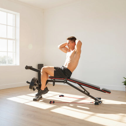 Adjustable Weight Bench, 300kg Capacity, 3-in-1 with Bands