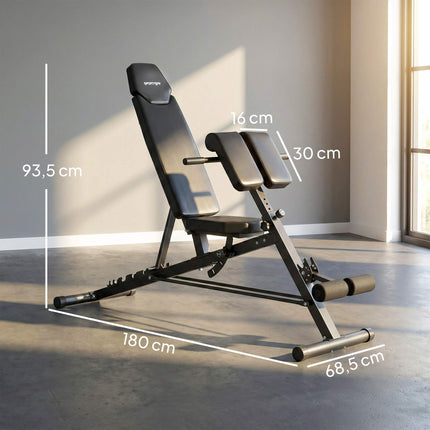 Adjustable Weight Bench with 6-Position Backrest, Black