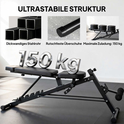 Adjustable Weight Bench with 6-Position Backrest, Black