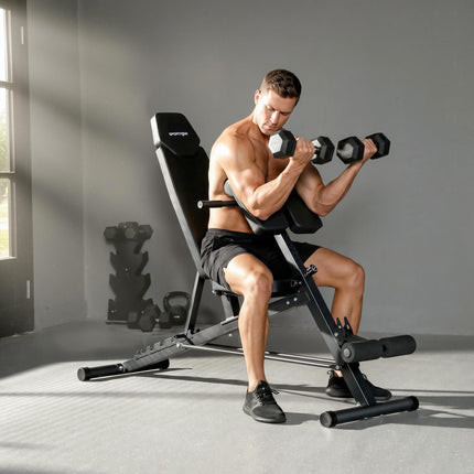Adjustable Weight Bench with 6-Position Backrest, Black