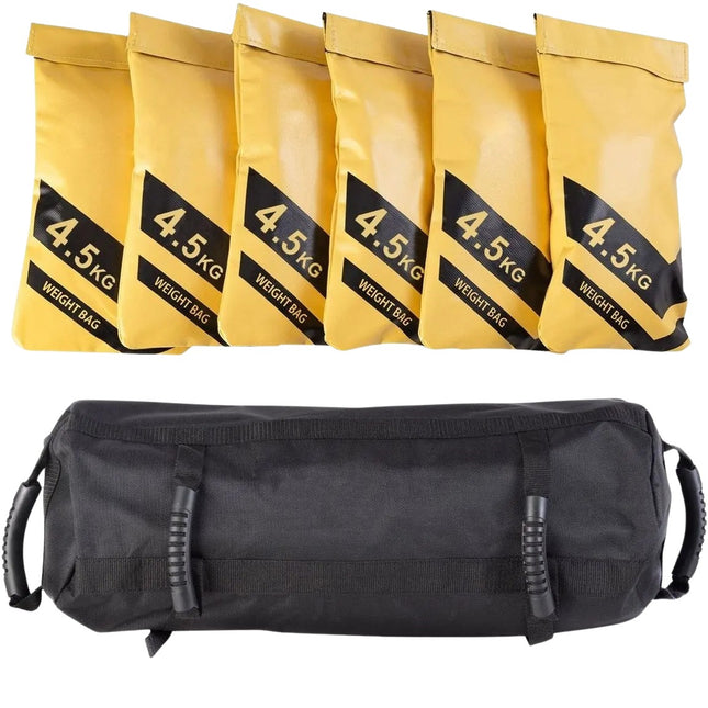 Adjustable Weight Sandbag 27kg, 6 x 4.5kg Fill Bags, Durable Oxford